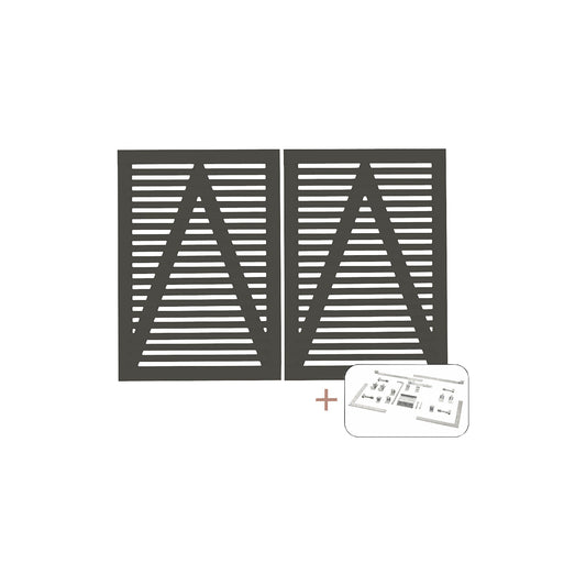 Tokyo double gate incl. fittings, wood, WxH 2000 x 1400 mm, umbra grey.