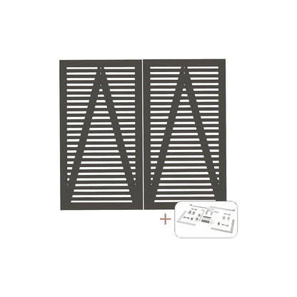 Tokyo double gate incl. fittings, wood, WxH 2000 x 1800 mm, umbra grey.