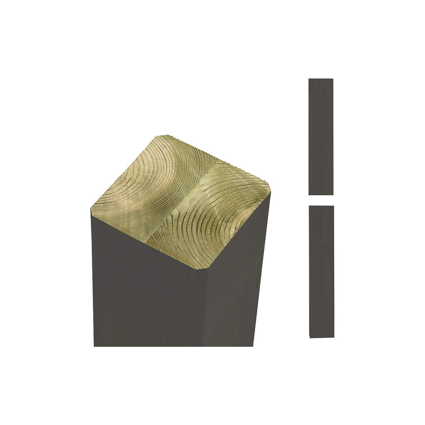 Premium glued laminated timber posts, 90 x 90 mm, height 2080 mm, umbra grey.