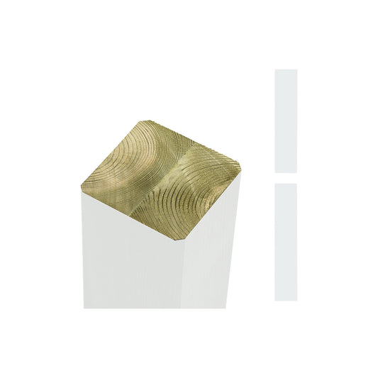 Premium glued laminated timber posts, 90 x 90 mm, height 980 mm, white.