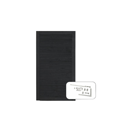 PLUS Plank single door incl. fittings, wood, WxH 1000 x 1630 mm, black.