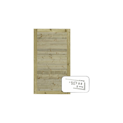 PLUS Plank single door incl. fittings, wood, WxH 1000 x 1630 mm, natural.