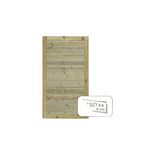 PLUS Plank single door incl. fittings, wood, WxH 1000 x 1630 mm, natural.