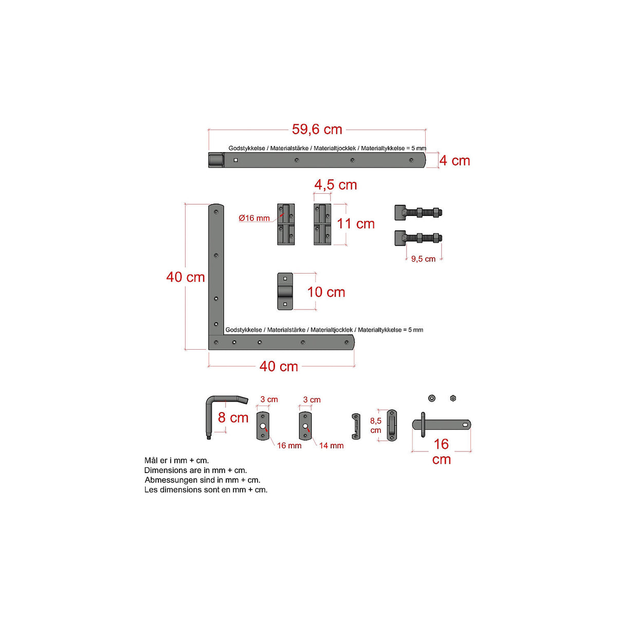 PLUS Plank single door incl. fittings, wood, WxH 1000 x 1630 mm, natural.