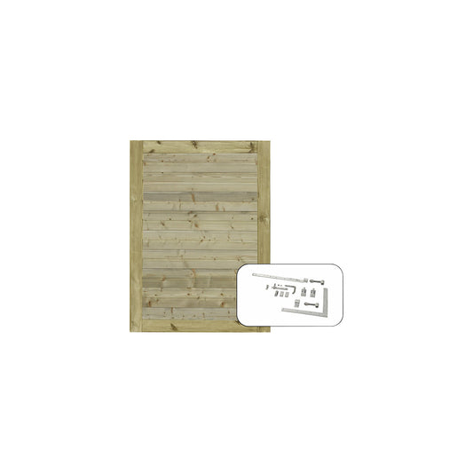 PLUS Plank single door incl. fittings, wood, WxH 1000 x 1250 mm, natural.