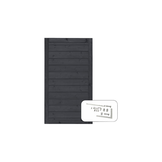 PLUS socket single door incl. fittings, wood, WxH 1000 x 1630 mm, black.