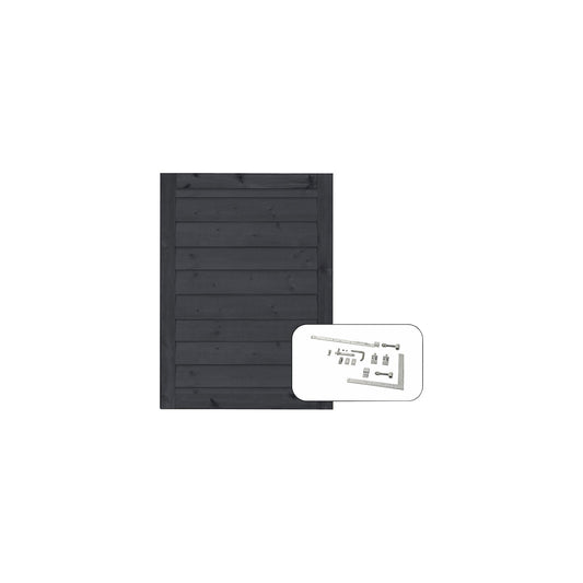 PLUS socket single door incl. fittings, wood, WxH 1000 x 1250 mm, black.