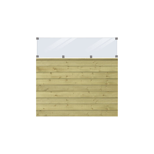 PLUS Klink profile fence with glass, wood, WxH 1740 x 1630 mm, natural.