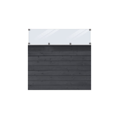 PLUS Klink profile fence with glass, wood, WxH 1740 x 1630 mm, black.