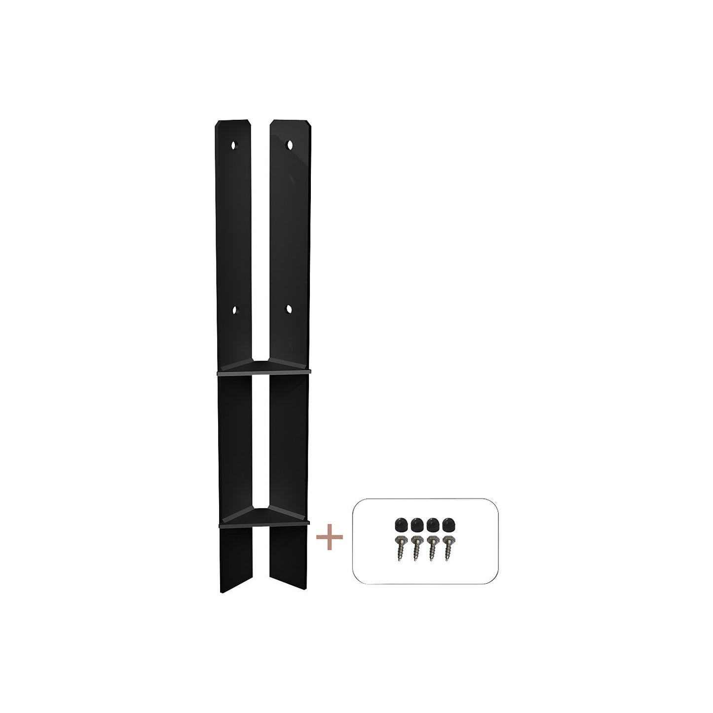 Corner post base, HxWxD 600 x 60 x 60 mm, black.