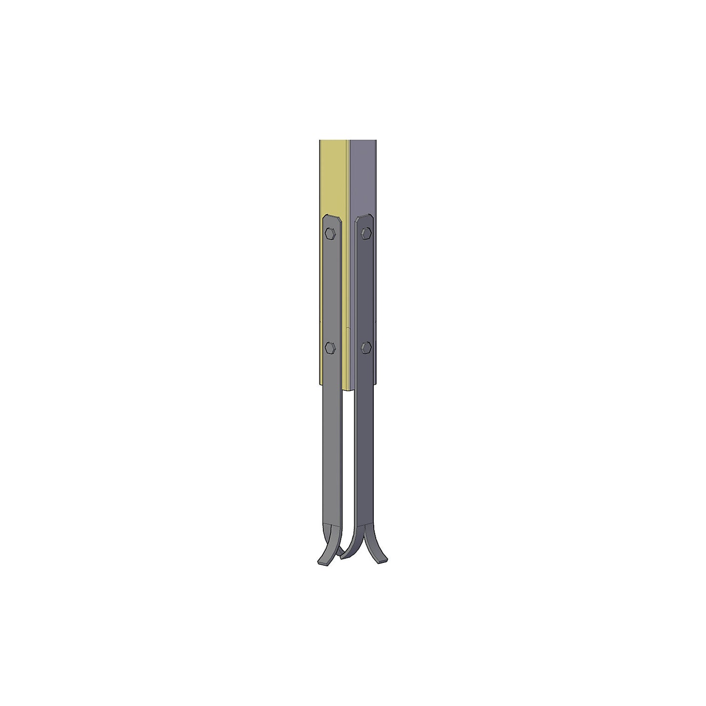Universal post base, HxWxD 600 x 40 x 5 mm, black.