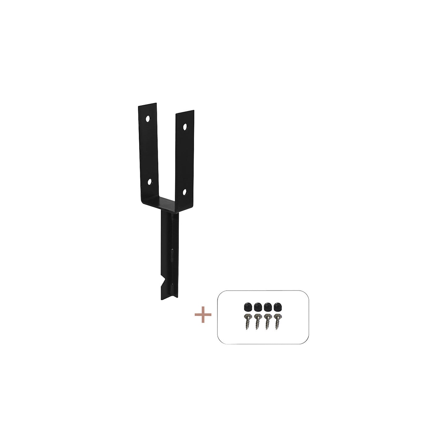 U-post base, HxWxD 400 x 91 x 50 mm, black.