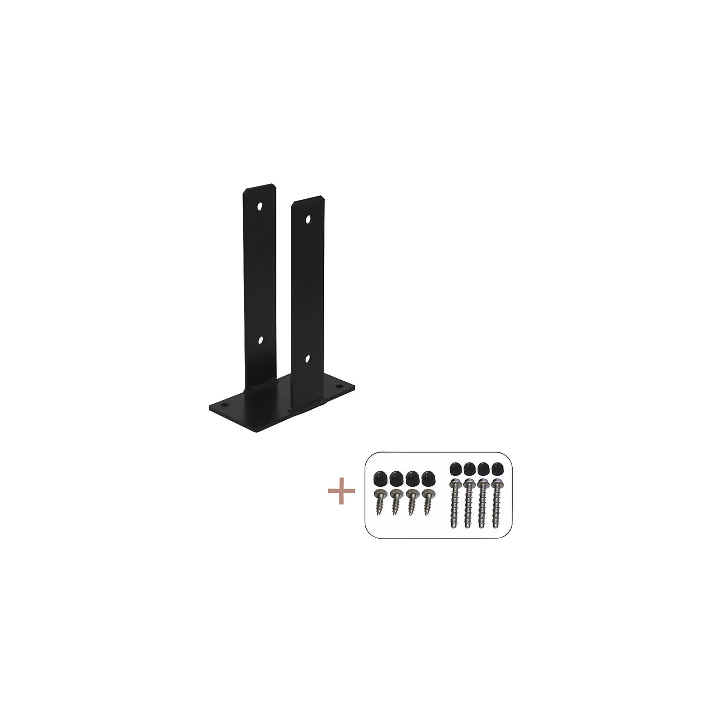 U-post base, HxWxD 300 x 103 x 200 mm, black.