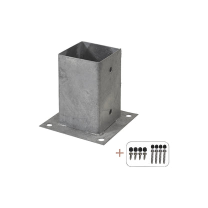 Cubic post base, HxWxD 150 x 150 x 150 mm, silver.