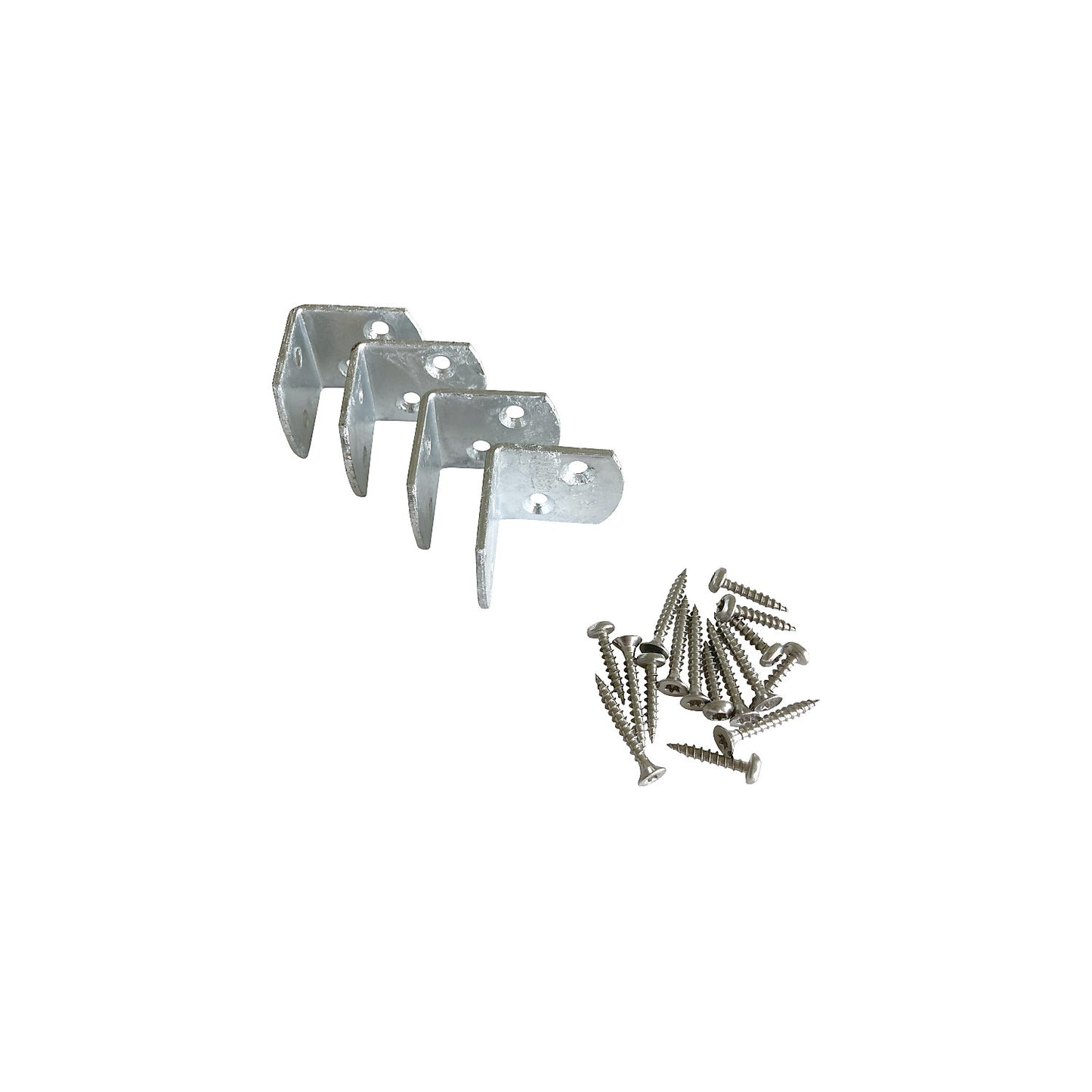 L-fitting, HxWxD 3 x 25 x 37 mm, silver.