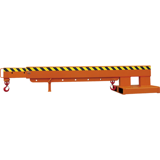 Crane arm, telescopic, 950 - 5000 kg, pure orange.