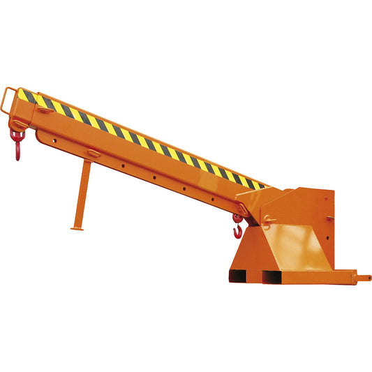 Crane arm, telescopic and height adjustable, 950 - 5000 kg, pure orange.