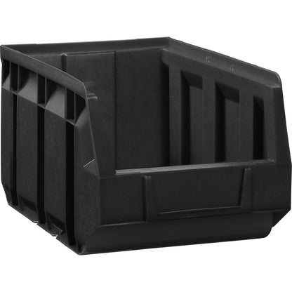Open fronted storage bin, LxWxH 234 x 144 x 123 mm, recycled, black, pack of 38.