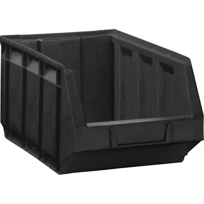 Open fronted storage bin, LxWxH 342 x 204 x 164 mm, recycled, black, pack of 24.