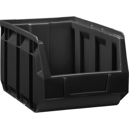 Open fronted storage bin made of polyethylene, LxWxH 234 x 144 x 123 mm, black, pack of 38.