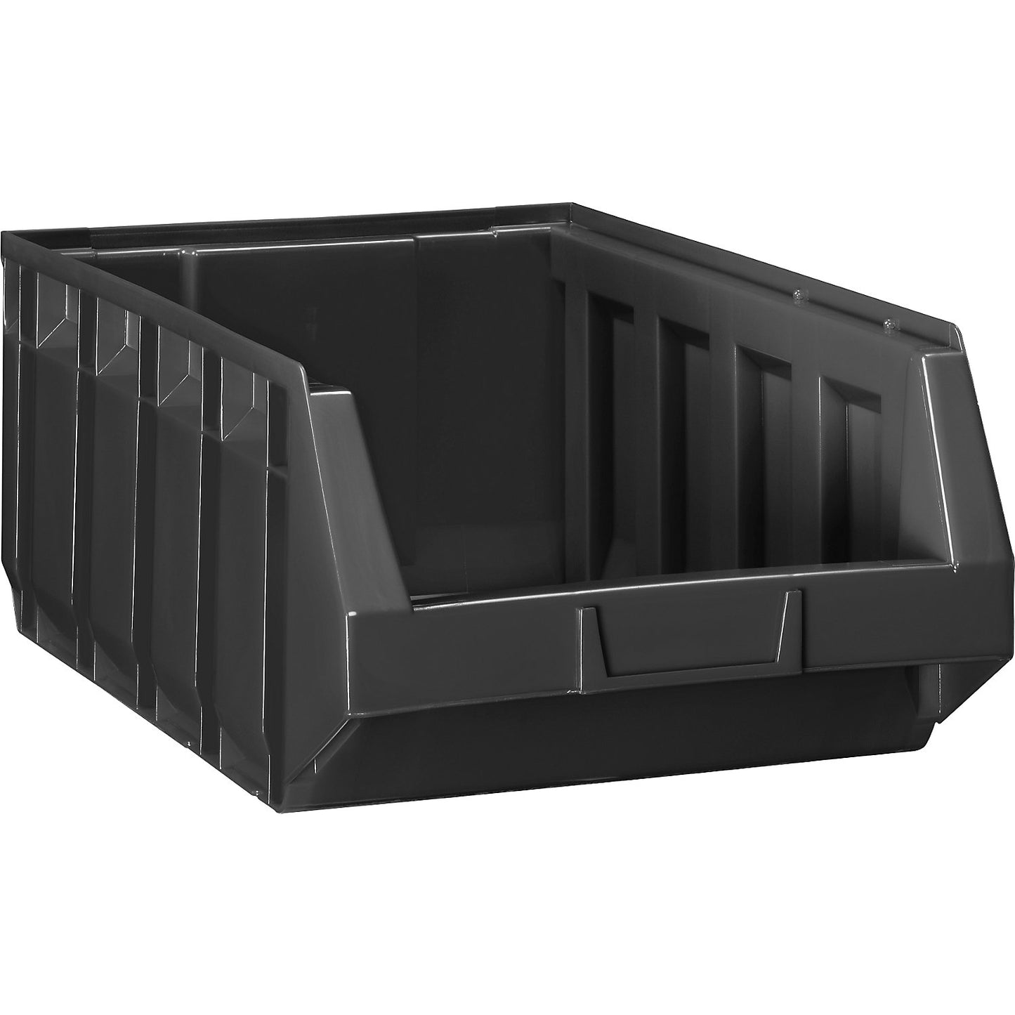 Open fronted storage bin made of polyethylene, LxWxH 480 x 297 x 189 mm, black, pack of 12.