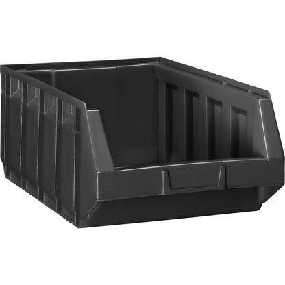 Open fronted storage bin made of polyethylene, LxWxH 480 x 297 x 189 mm, black, pack of 12.