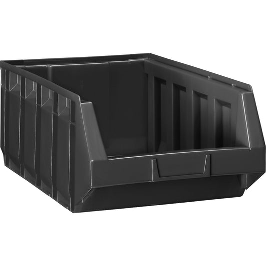 Open fronted storage bin made of polyethylene, LxWxH 480 x 297 x 189 mm, black, pack of 12.
