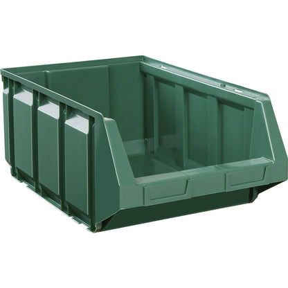 Open fronted storage bin made of polyethylene, LxWxH 603 x 373 x 247 mm, green, pack of 4.