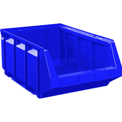 Open fronted storage bin made of polyethylene, LxWxH 603 x 373 x 247 mm, blue, pack of 4.