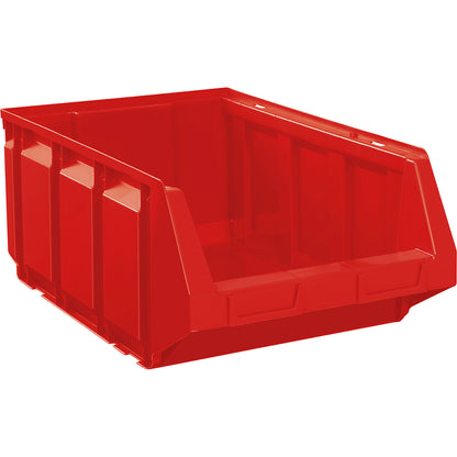 Open fronted storage bin made of polyethylene, LxWxH 603 x 373 x 247 mm, red, pack of 4.