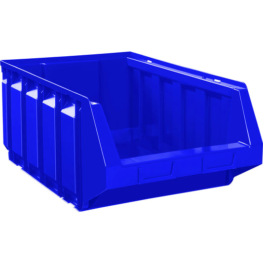 Open fronted storage bin made of polyethylene, LxWxH 705 x 440 x 297 mm, blue, pack of 4.