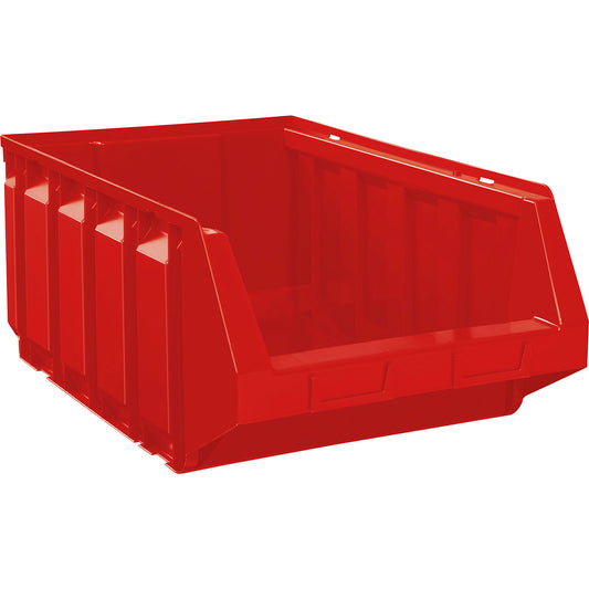 Open fronted storage bin made of polyethylene, LxWxH 705 x 440 x 297 mm, red, pack of 4.