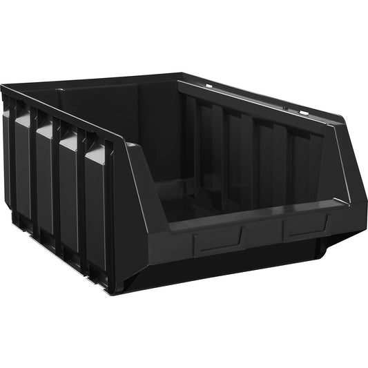 Open fronted storage bin made of polyethylene, LxWxH 705 x 440 x 297 mm, black, pack of 4.