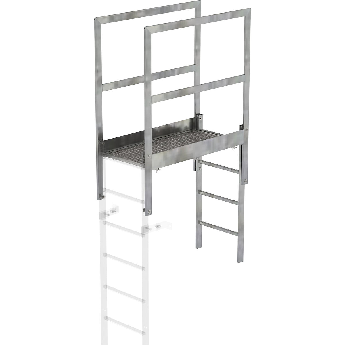 Parapet bridge, steel, zinc plated, clear length 1080 mm.