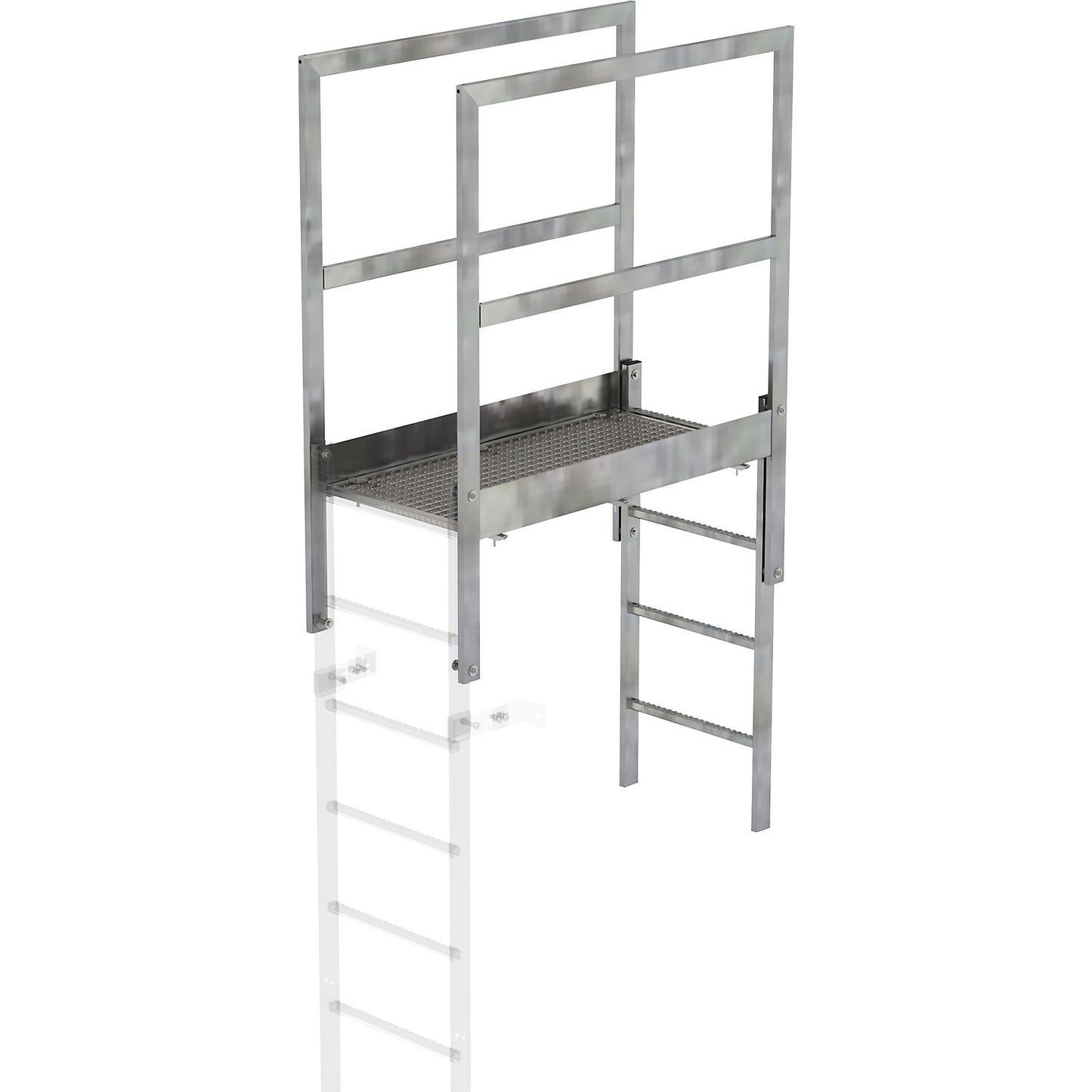 Parapet bridge, steel, zinc plated, clear length 1080 mm.