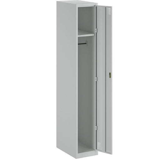 Alvina locker, 1 compartment, light grey, width 300 mm, cylinder lock.