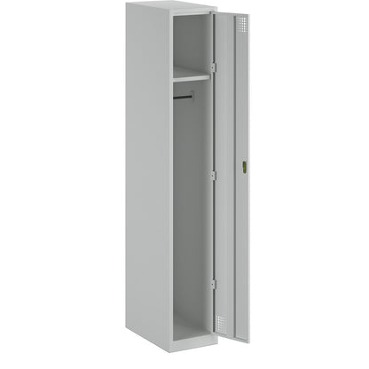 Alvina locker, 1 compartment, light grey, width 300 mm, cylinder lock.