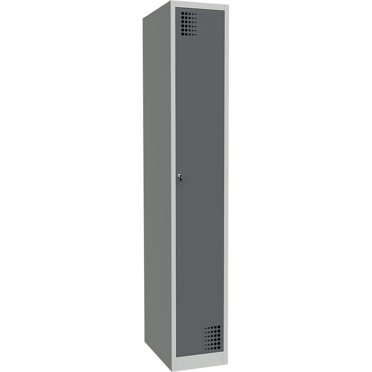 Alvina locker, 1 compartment, light grey / basalt grey, width 300 mm, cylinder lock.