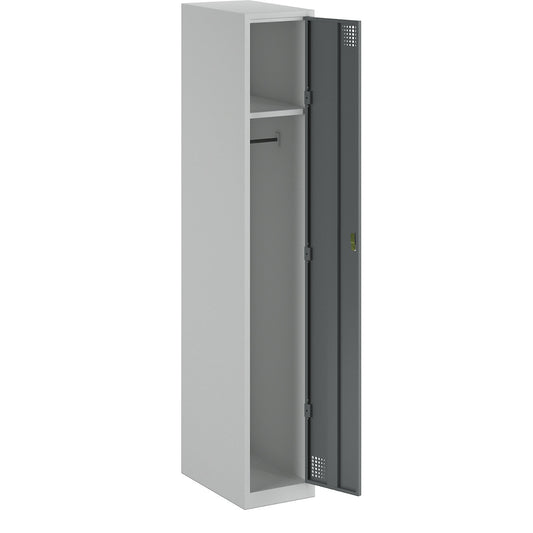 Alvina locker, 1 compartment, light grey / basalt grey, width 300 mm, cylinder lock.