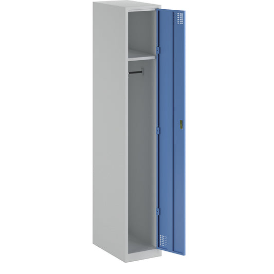 Alvina locker, 1 compartment, light grey / light blue, width 300 mm, cylinder lock.