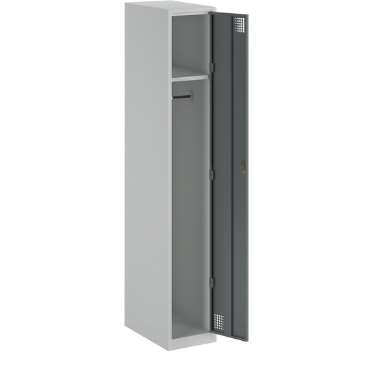 Alvina locker, 1 compartment, light grey / basalt grey, width 300 mm, rotary bolt.
