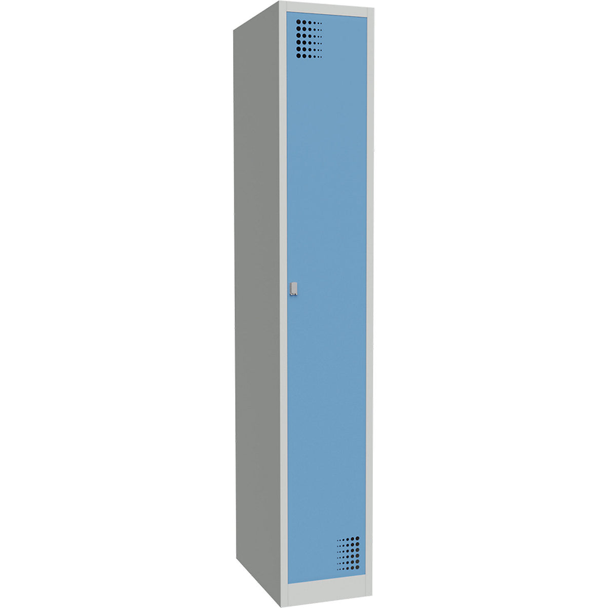 Alvina locker, 1 compartment, light grey / light blue, width 300 mm, rotary bolt.