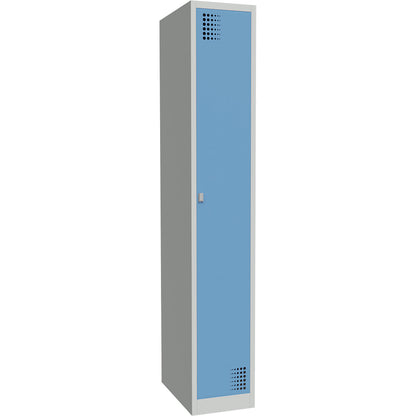 Alvina locker, 1 compartment, light grey / light blue, width 300 mm, rotary bolt.