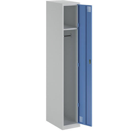 Alvina locker, 1 compartment, light grey / light blue, width 300 mm, rotary bolt.