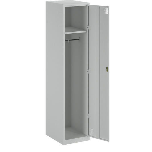 Alvina locker, 1 compartment, light grey, width 400 mm, cylinder lock.