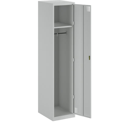 Alvina locker, 1 compartment, light grey, width 400 mm, cylinder lock.