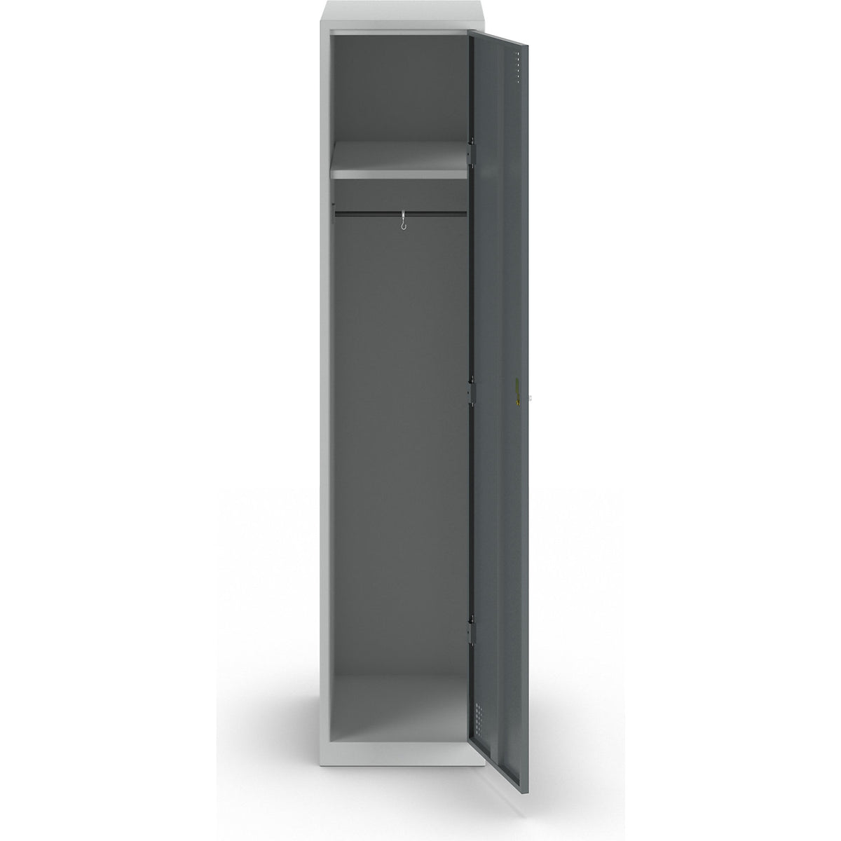Alvina locker, 1 compartment, light grey / basalt grey, width 400 mm, cylinder lock.