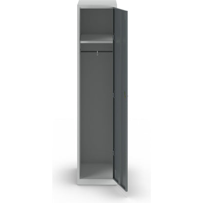 Alvina locker, 1 compartment, light grey / basalt grey, width 400 mm, cylinder lock.