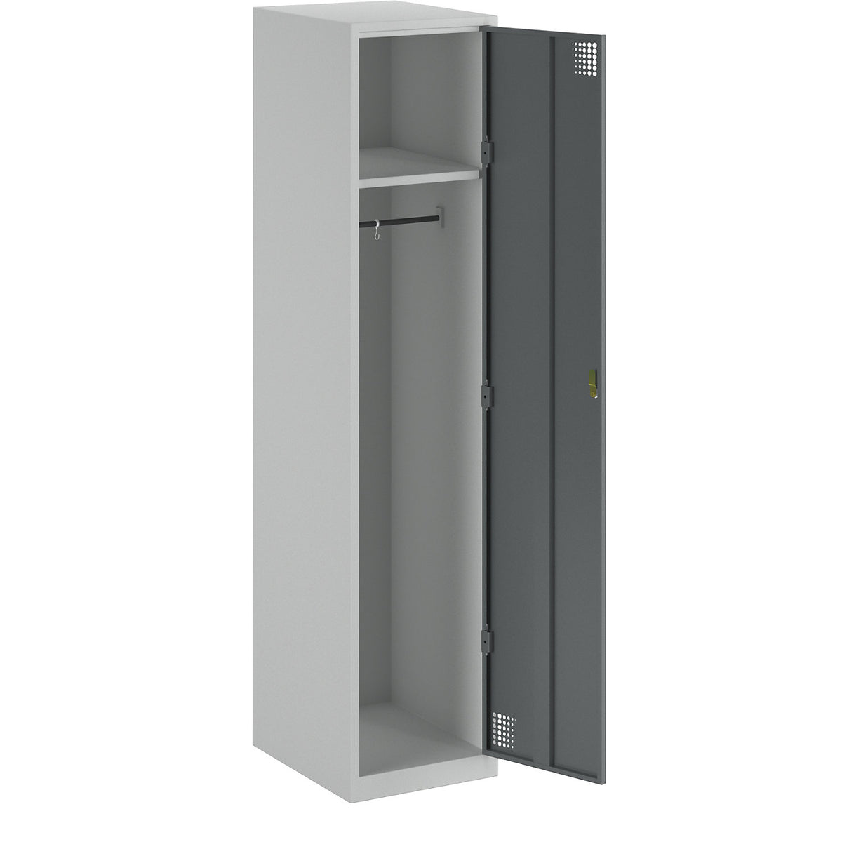 Alvina locker, 1 compartment, light grey / basalt grey, width 400 mm, cylinder lock.