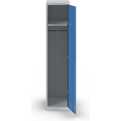 Alvina locker, 1 compartment, light grey / light blue, width 400 mm, cylinder lock.